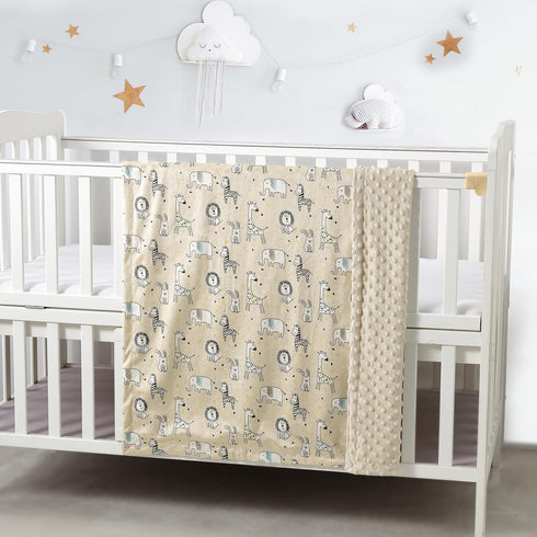 Cozy Packing (30"X40" CREVENT Soft and Warm Mink Baby Blanket, Gift with Ribbon for Newborn Infant Toddler's Crib Cot
