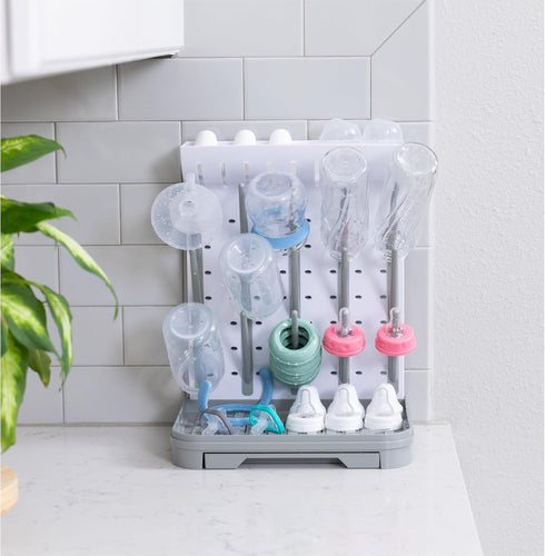 Velakade 15 Countertop Baby Bottle Drying Rack Large Vertical Bottle Dryer for Bottles, Space-Saving Rack for Baby