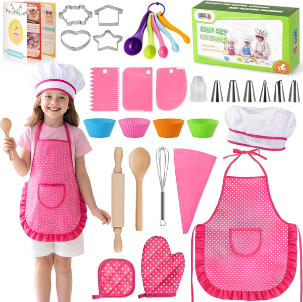 LovesTown Kids Cooking and Baking Sets, 32PCS Pretend Play Toys for Toddler