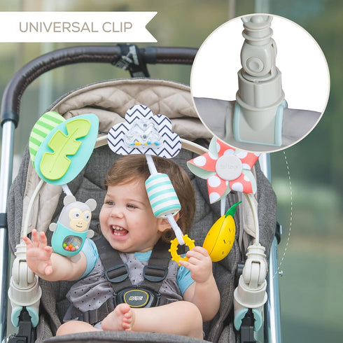 Taf Toys Tropical Arch Adjustable Infant Car Seat & Stroller Toy for Infant & Toddlers, Stroller Arch, Baby Crib Toys