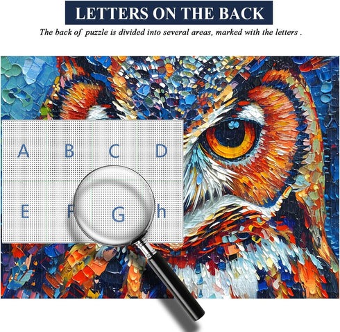 PICKFORU Owl Puzzles 1000 Pieces - Hard Impossible Jigsaw Puzzles Owl Painting, Challenging Decor
