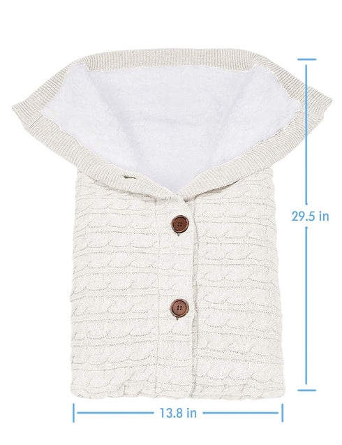 Soft Thick Fleece Knit Swaddle Blankets for Infants - Unisex Stroller Wraps (White)