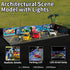 Hotwheels Display Case 1/64, Scenic Diorama Car Park with LED Lights, Model Display Case for 5 Parking Spaces
