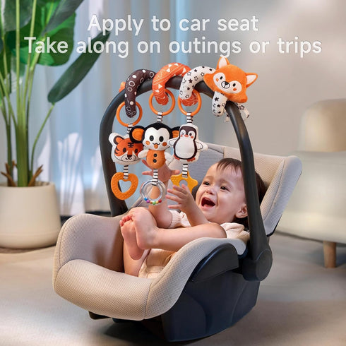 TUMAMA KIDS 3 0-12 TUMAMA Baby Car Seat Toys, Black and White High Contrast Newborn Infant Hanging Toys, Crib Stroller