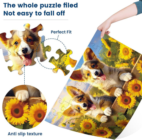 3 Packs Large Piece Puzzle for Seniors - 48 Pieces Dementia Puzzles for Elderly Adults with Storage Bags