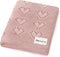 Heirloom Knit Heart Swaddling Blanket for Girls - 100% Luxury Cotton Baby