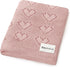 Heirloom Knit Heart Swaddling Blanket for Girls - 100% Luxury Cotton Baby