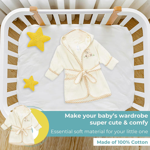 100% Spasilk Cotton Hooded Terry Bathrobe with Booties Baby One Size Gifts Shower
