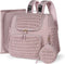 Geestock Diaper Bag Small Backpack, Stylish Quilted Baby Bag with Changing Pad, Pink Color