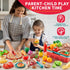 Sets Kitchen-80PC 2 Play Food for Kids Pretend Food with Kids Picnic Basket, Toy Food with Pizza Toy, Plastic Food