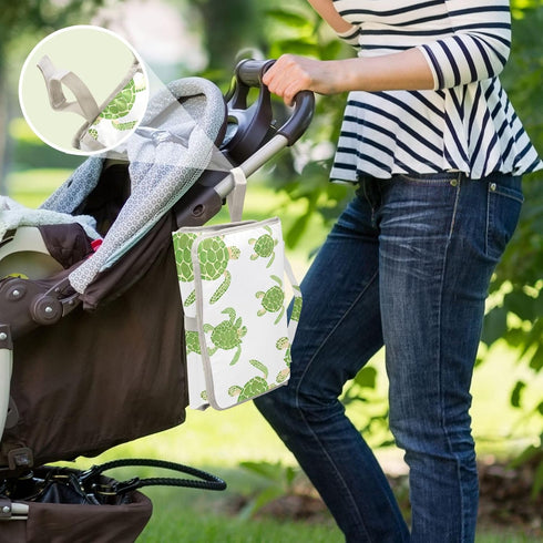 VEKELEE Green Sea Turtles Portable Diaper Changing Pad for Baby, Waterproof & Foldable Changing Mat, Soft & Comfortable