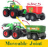 Set, 3-5, Die-cast Metal Toy Tractors with Trailer, Movable Parts & Realistic Details Rolling Monster Trucks Realistic