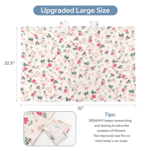 100% Summer SERAPHY Muslin Cotton Car Seat Covers for Babies, Universal Baby Car Seat Cover, Breathable Muslin Carseat