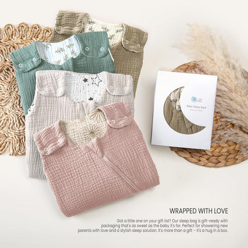 3-9 6-12 lulumoon Sleep Sack Muslin for Baby: Cotton Wearable Blanket for Months - Soft Lightweight Ideal for Nursery