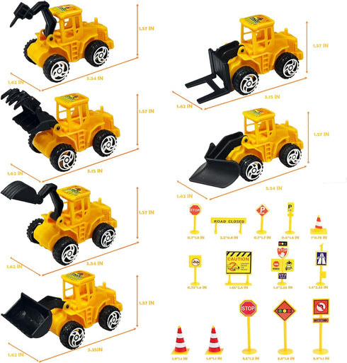 SEERMIA 11-pieces Set 6 5 mini construction vehicles Cake Decoration truck cake toppers construction birthday party