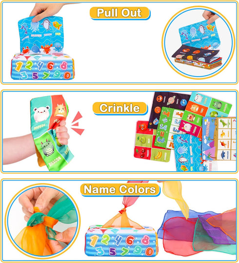 DINORUN Baby Toys for 6-12 Months - Montessori Sensory Toys for Infants, Educational High Contrast Development Toy
