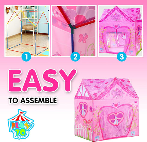 Kids Tent - Princess Castle Pink Tent for Kids - Indoor Playhouse for Kids Outdoor - Big Enough for 2-3 Little Kids