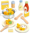 Pillowhale Pasta Food Toys, Wooden Play Kitchen Food , Play Food with