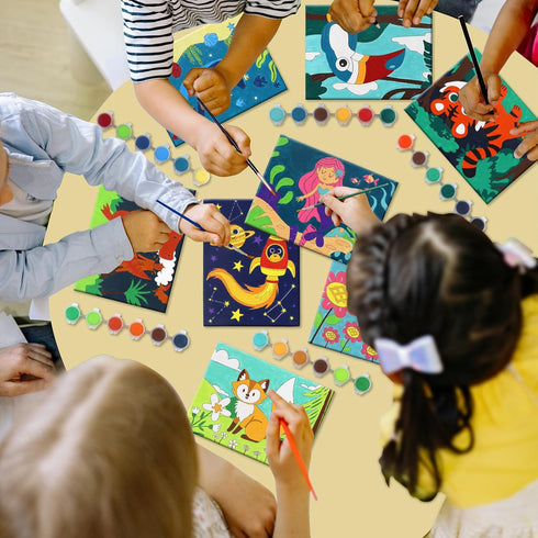 8 Packs 4-8, 48 8 2 8 6x8 goldentime Predrawn Canvas for Painting Kids Painting Canvas for Kids Painting Kits for Kids