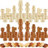 80 Pieces Wooden Checkers - Handcrafted Chess with Drawstring Storage Pouch, Classic Game Set
