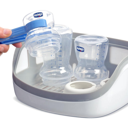 Microwave Steam Sterilizer - White/Grey, Removes 99.9% of Dirt Quickly and Naturally with Steam Power