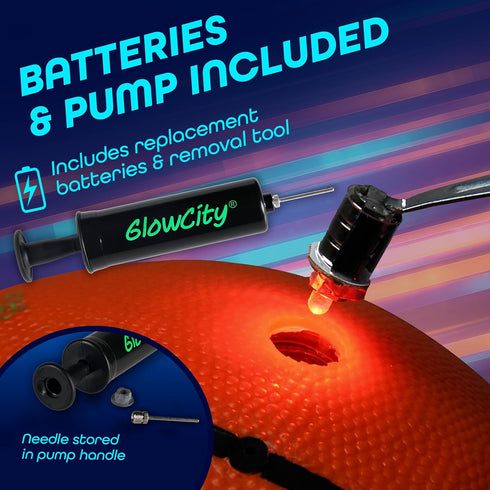 GlowCity Glow in The Dark Basketball for Teen Boys - Light Up LED Toy for Night Ball Games, Great Gift for Kids