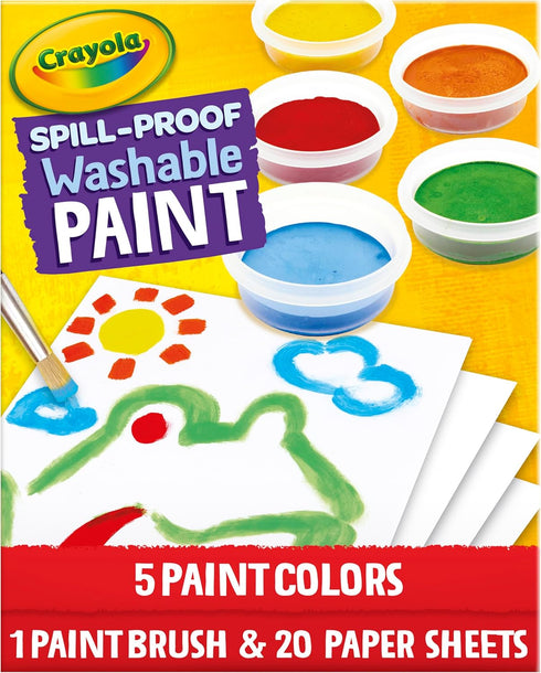 Crayola Spill Proof Paint Set, Washable Paint for Kids Ages 3-6