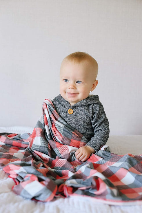 Jack Large Knit Baby Swaddle Blanket by Copper Pearl