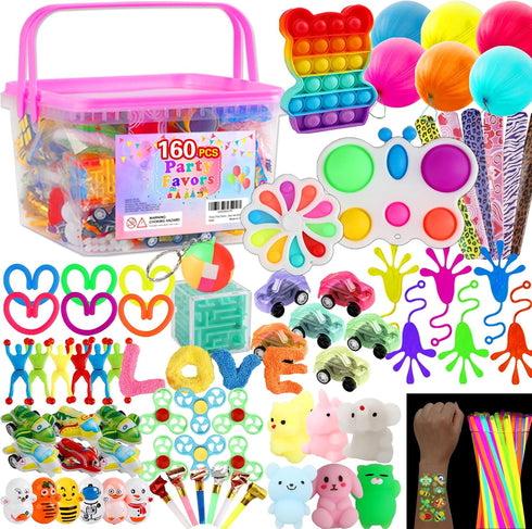160 pcs Fidget Toys Pack, Party Favors For Kids 8-12 Mini Autism