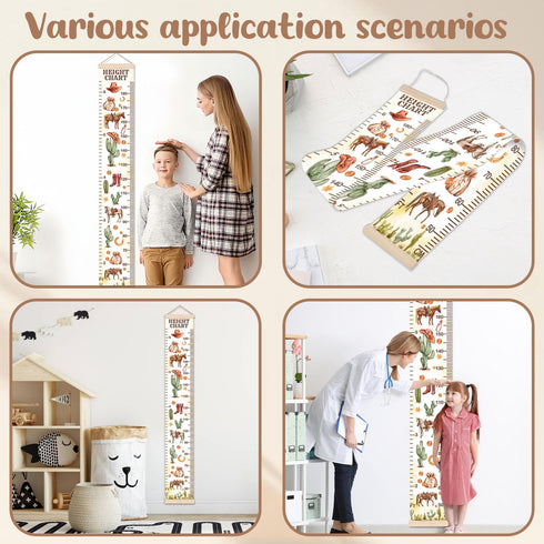 Guawubiang Height Chart for Wall Decor, Cowboy Decor Height Chart for Boys, Height Measurement Chart for Wall Art