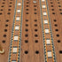 WE Games Cabinet Cribbage Set - Solid Oak Medium Stained Wood with Inlay Sprint 3 Track Board, Metal Pegs & 2 Decks of