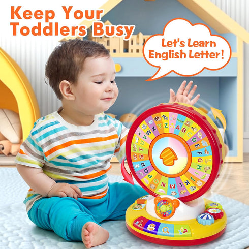 1 2 3 1-3, 12-18 Learning Toys for Year Old Boy Girl, Spin and Sing Alphabet Zoo with Sounds for Toddler Educational