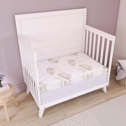 3 inch Dream On Me Spring Coil Portable Crib Mattress | Greenguard Gold Certified, Brown clouds