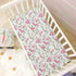 KICPOAY 52 28 Pale Pink Wildflowers Fitted Crib Sheets Stretchy Portable Playard Sheets for Baby Toddler, Breathable
