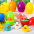 6 JOYIN Pcs Pre-Filled Easter Eggs with Light-up Floating Duck Bath Toys for Kid Toddlers Easter Eggs Hunt, Basket
