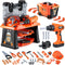 3 in 1 Kids Tool Bench - Zealous 79pcs Toddler Tool Set with Electronic Toy Drill for Boys Age 3+