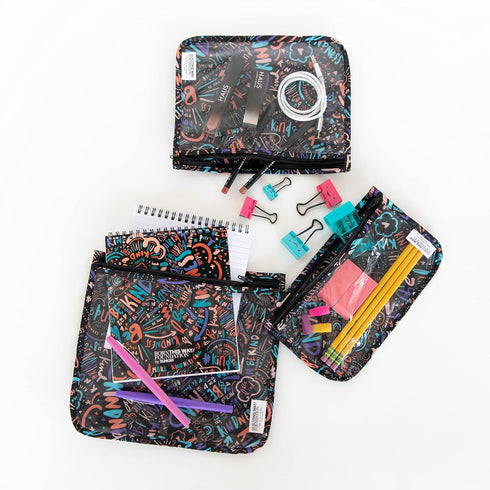 Bumkins Travel Bag Set of 3 Sizes, Clear-Sided Toiletry Pouch, TSA Approved, Quart Size, Baby Diaper Bag Organization,