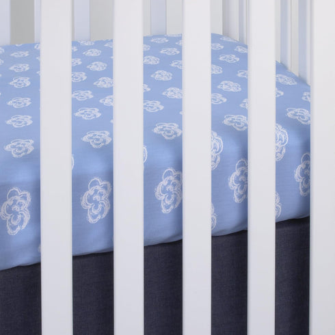 Fringed Crib Skirt in Solid Color by NoJo