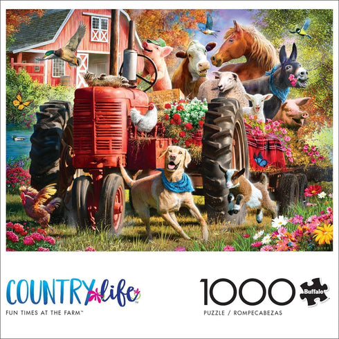 1000 26.75 19.75 Buffalo Games - Larry Jones - Fun Times at The Farm - Piece Jigsaw Puzzle for Adults -Challenging