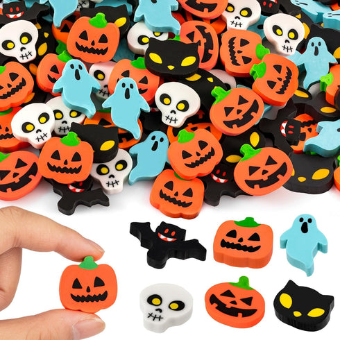 YGAOHF 60 Pack Halloween Mini Erasers - Cute Pumpkin Ghost Bat Erasers for Kids, Party Favors