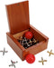 WE Games Classic Metal Jacks Set – Nostalgic Floor Game with 2 Red Balls in Keepsake Wooden Box