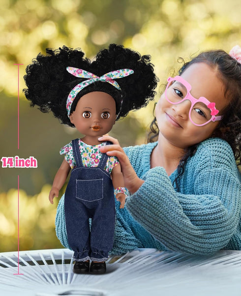 14" Set 2 3 4 5 6 GAGAKU Black Doll for Girls, Black Baby Dolls for Toddlers Kids Years Old, Black Girl Baby Doll