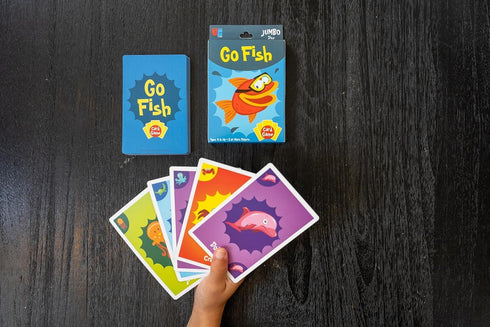 University Games Go Fish Card Game - Jumbo Size Colorful Animal Cards for Kids Ages 4 and Up