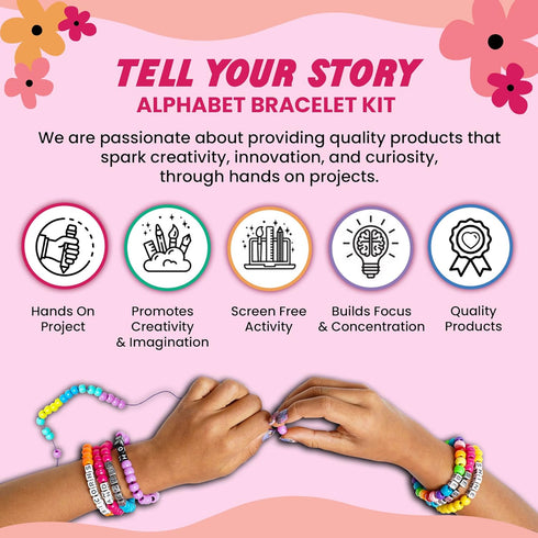 Fashion Angels Tell Your Story DIY Bead Set, Over 800 Charms & Alphabet Beads for Kids Bracelet Making Kit