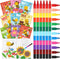 Funrous 24 Sets Bee Coloring Books Bulk with Stackable Crayons Spring Drawing
