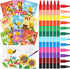 Funrous 24 Sets Bee Coloring Books Bulk with Stackable Crayons Spring Drawing