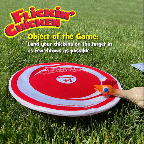 University Games | Flickin Chicken Indoor Outdoor Target Toss Game, Go Anywhere Game for 2 or More Players
