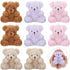 Threan 8 Pcs Mini Plush Bears, 4'' Small Bear Bulk Stuffed Animal Toys for Keychain Baby Shower Party Favors (Pink,