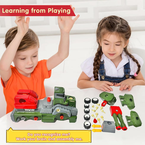 11inches 3-10 Large Take Apart Trucks Army Toys for Boys Girls Kids Year Old Missile Vehicles Anti Aircraft Trucks Toys