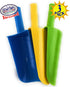 9" Set 3 Pack Matty's Toy Stop Kids Short Handle Sand Scoop Plastic Shovels for Sand & Beach (Yellow, Blue & Green)